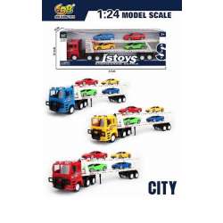 PROMO Laweta z zestawem aut JS898-33C mix cena za 1szt (CAR036X) - 1