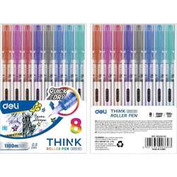 Pióro kulkowe Think 0,5mm 8 kolorów DELI - 1