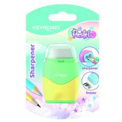 Temperówka plastikowa z gumką pastel podwójna MIX (KR972411) - 1