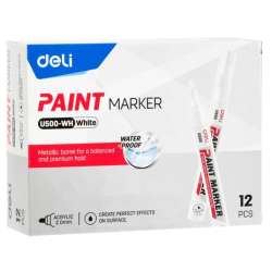 Marker olejowy 2mm biały (12szt) DELI