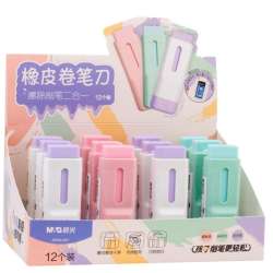 Gumka wysuwana + temperówka Pastel (12szt) - 1