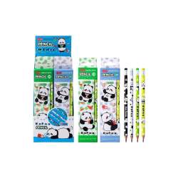 Ołówek z gumką Panda 4szt mix - 1