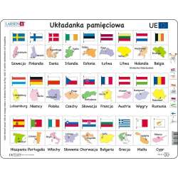 PROMO Układanka puzzle Unia Europejska - Flagi, stolice Larsen (LA-GP2P) - 1