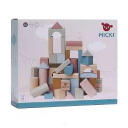 Klocki pastelowe drewniane 60szt