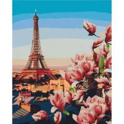 Malowanie po numerach - Paryskie Magnolie 40x50cm - 1