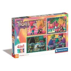 Puzzle 4w1 Super Kolor Trolls 3 (21527 CLEMENTONI) - 1