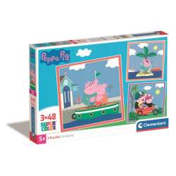 Clementoni Puzzle 3x48el SuperColor square Świnka Peppa. Peppa Pig 25293 (25293 CLEMENTONI)