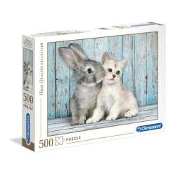 Clementoni Puzzle 500el Kotek i króliczek. Cat and Bunny 35004 (35004 CLEMENTONI) - 1