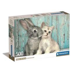 Clementoni Puzzle 500el Compact Cat & Bunny. Kotek i króliczek 35539 (35539 CLEMENTONI)