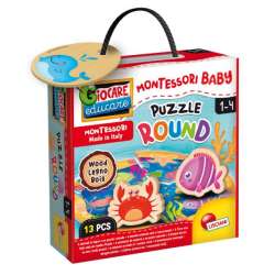 PROMO Montessori Puzzle 13el drewniane okrągłe Zwierzęta morskie LISCIANI 96916 (304-96916)