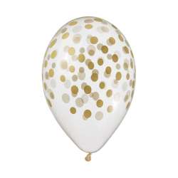 Balony Premium Hel konfetti złote 33cm 5szt (GS120/752Z) - 1