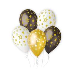 Balony Premium Hel gwiazdy złote 33cm 6szt