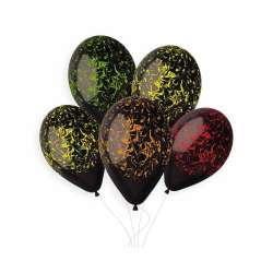 Balony Premium Hel Marble czarne 33cm 5szt