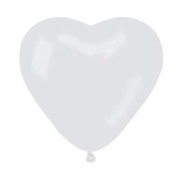 Balony pastelowe serca białe 15cm 100szt