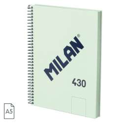 Zeszyt na spirali A5/80K gładki 1918 zielony MILAN - 1