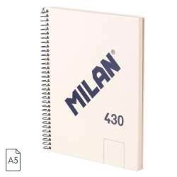 Zeszyt na spirali A5/80K gładki 1918 beżowy MILAN
