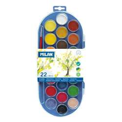 Farby akwarelowe 30mm 22 kolory MILAN - 1