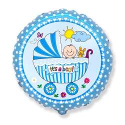 Balon foliowy 46cm Wózek dla chłopca
