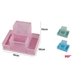 Organizer na biurko siatkowy metalowy 3 pastelowe kolory MP mix cena za 1 szt (PA903P)