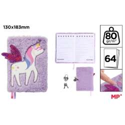 Notes pluszowy z kłódką Unicorn