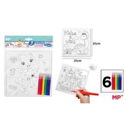 Puzzle do kolorowania z flamastrami