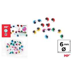 Oczy ruchome samoprzylepne kolorowe 6mm