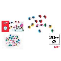 Oczy ruchome samoprzylepne kolorowe 20mm