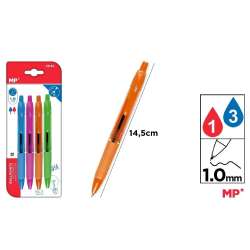 Długopis czarny 1.0mm 4 kolory korpusów