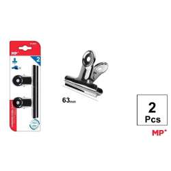 Klipsy biurowe metalowe srebrne 63mm 2szt