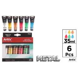 Farba akrylowa metal 35ml 6 kolorów