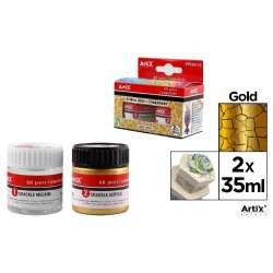 Farba akrylowa złoty 35ml + środek tworzący
