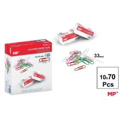 Spinacze biurowe kolorowe 33mm 10x70szt