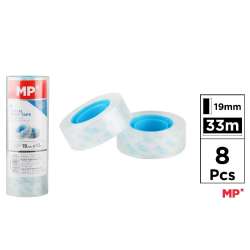 Taśma samoprzylepna przezroczysta 19mmx33m (8szt)