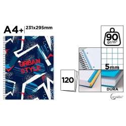 Notatnik A4+/120K kołowy kratka urban style