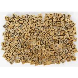 Koraliki ABC - Złote literki 6mm 30g