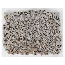 Koraliki ABC - Srebrne literki 6mm 30g - 1