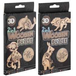 Puzzle drewniane 3D zestaw Małpka Delfin Grafix (400077) - 1