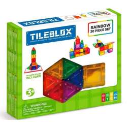 Tileblox Klocki magnetyczne Zestaw tęczowy 30 elementów z tablicą magnetyczną 1030003 (005-1030003)