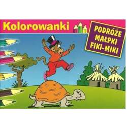 Kolorowanka Podróże małpki Fiki-Miki. Żółw - 1