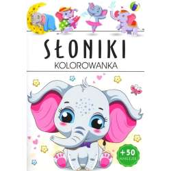 Słoniki kolorowanka