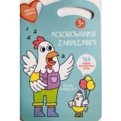 Kolorowana z naklejkami. Na wsi z kogutem